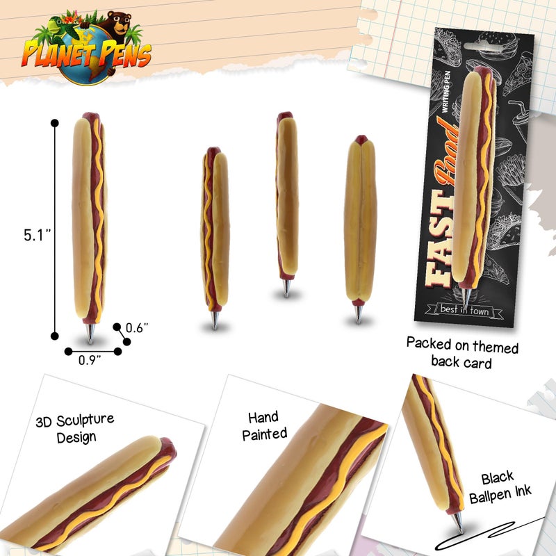 Planet Pens Hotdog Writing Pen - Unique Food Ballpoint Pen for School or Office, Writing Stationery Supplies, Cool Ballpoint Marker for Kids and Adults - Image 3